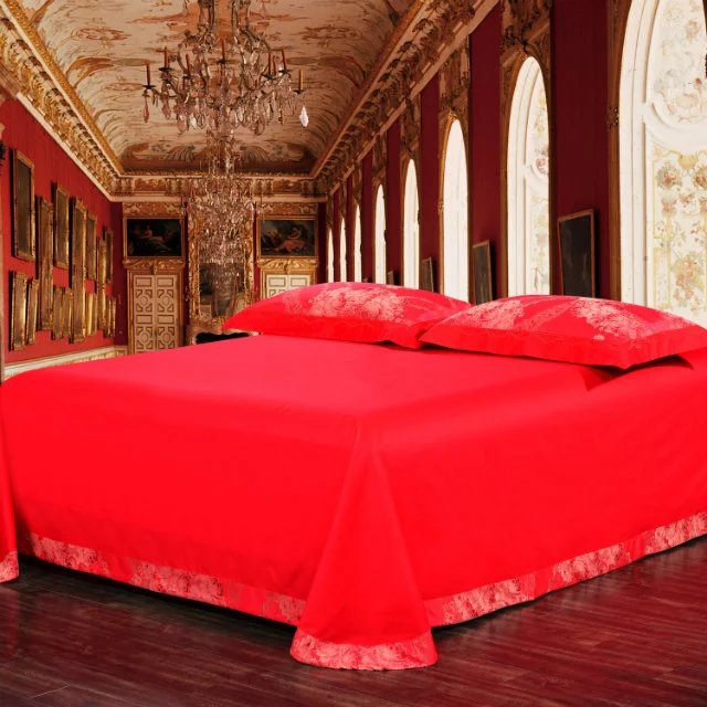 European court high-precision tribute satin jacquard silk duvet cover 1.8m bed four-piece set details Picture