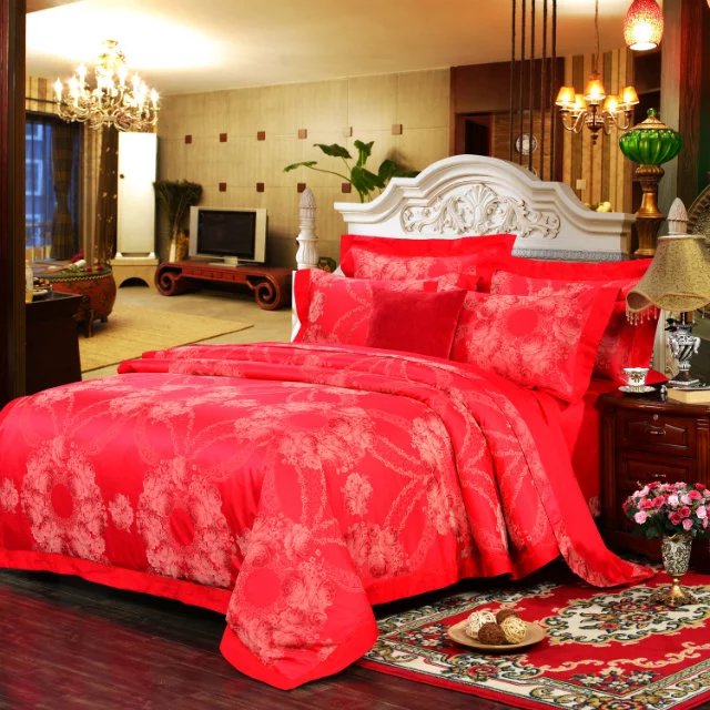 European court high-precision tribute satin jacquard silk duvet cover 1.8m bed four-piece set