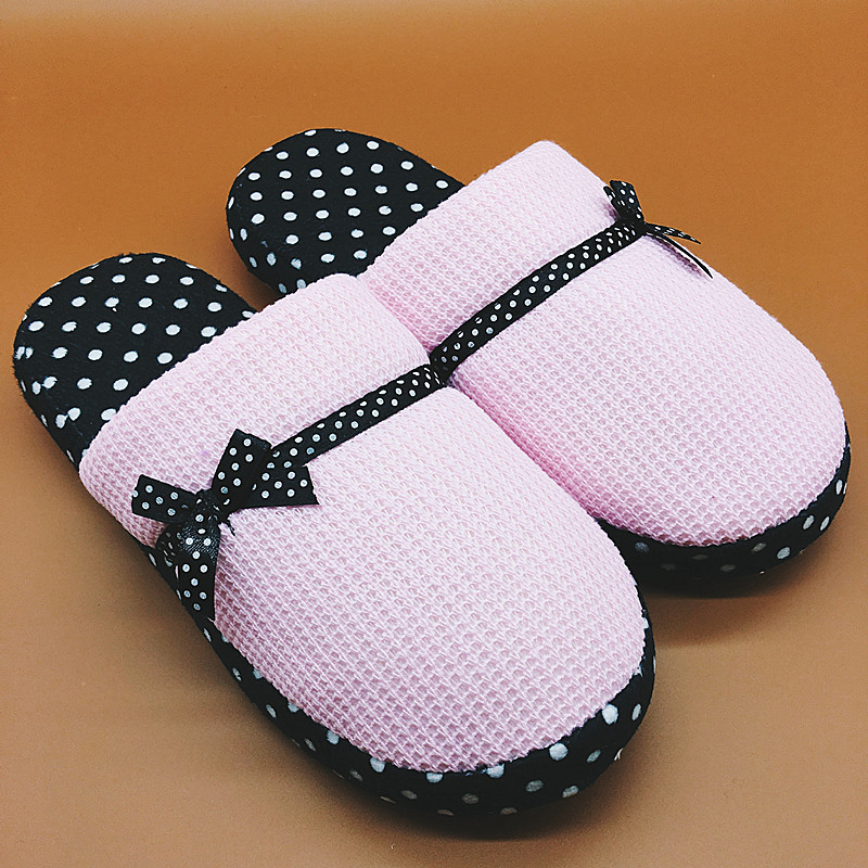 2016新款拖鞋 女式韩版家居地板拖鞋棉拖鞋女秋冬季情侣新款条纹兔毛绒拖鞋包头居家棉拖厂家直销22054