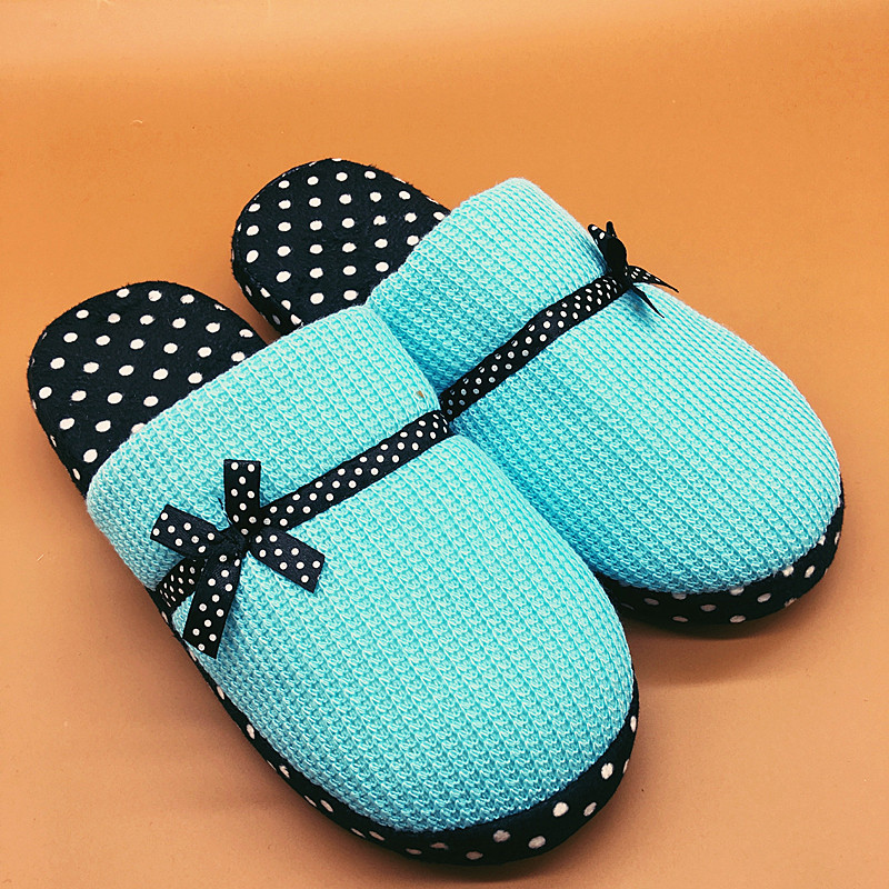 2016新款拖鞋 女式韩版家居地板拖鞋棉拖鞋女秋冬季情侣新款条纹兔毛绒拖鞋包头居家棉拖厂家直销22054产品图