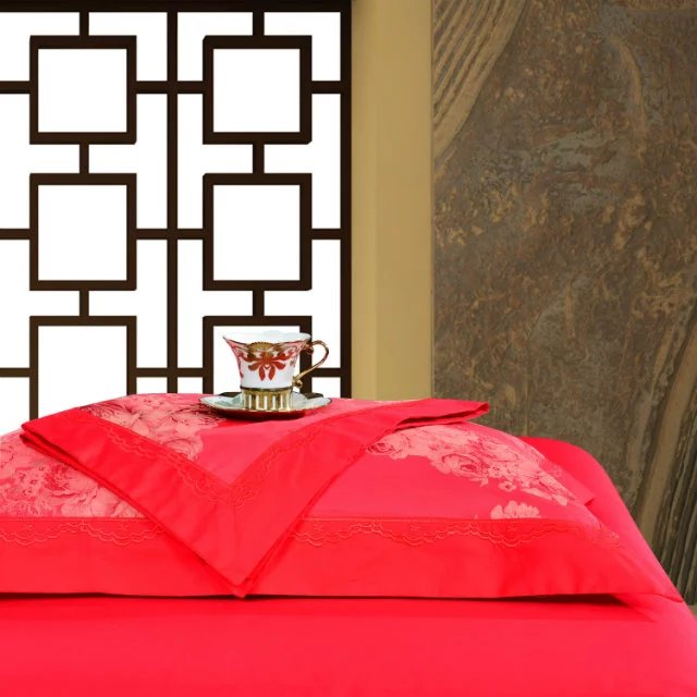 European court high-precision tribute satin jacquard silk duvet cover 1.8m bed four-piece set Specification image