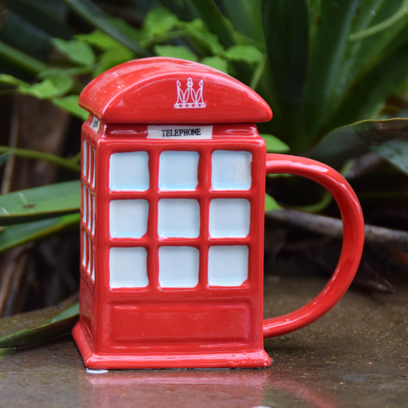 Ceramic phone booth cup full figure