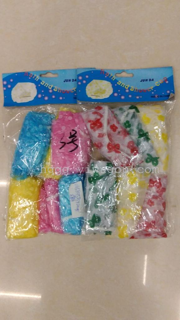 厂家直销6个包装，一次性花浴帽，带圆点浴帽