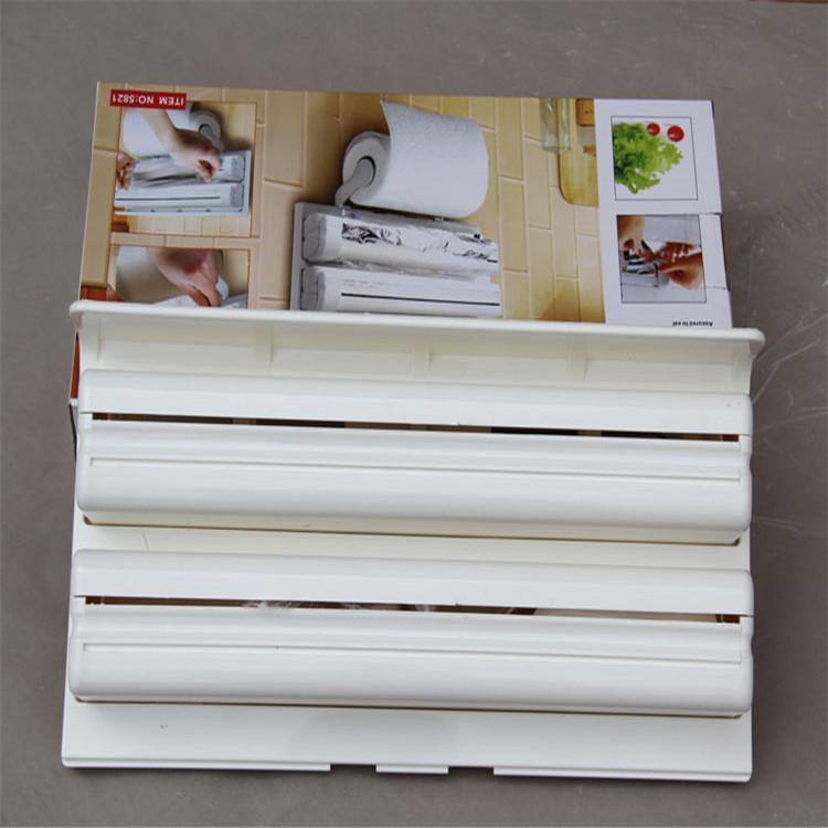 Three-layer cling film rack, cling film cutter, tissue holder and storage rack details Picture