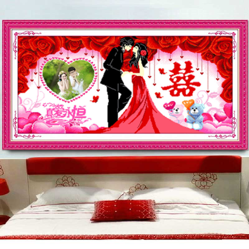 New 5D diamond cross-stitch full diamond wedding sticker diamond true love eternal Specification image