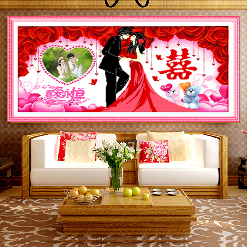 New 5D diamond cross-stitch full diamond wedding sticker diamond true love eternal details Picture