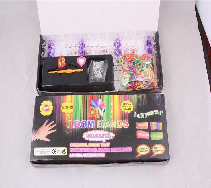 DIY knitting bracelet Silicone rubber band bracelet color box
