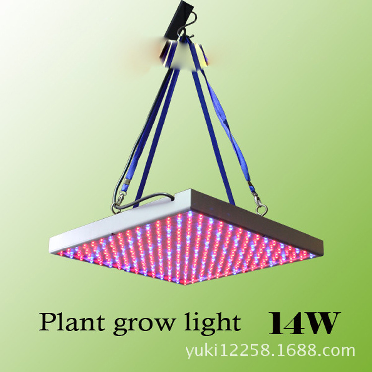 LED植物生长灯 225颗红蓝橙白 14W 吊挂式平板生长灯