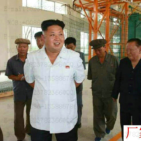 Kim Jong UN inspected the barbed wire factory's barbed wire rope chain link fence panels Specification image
