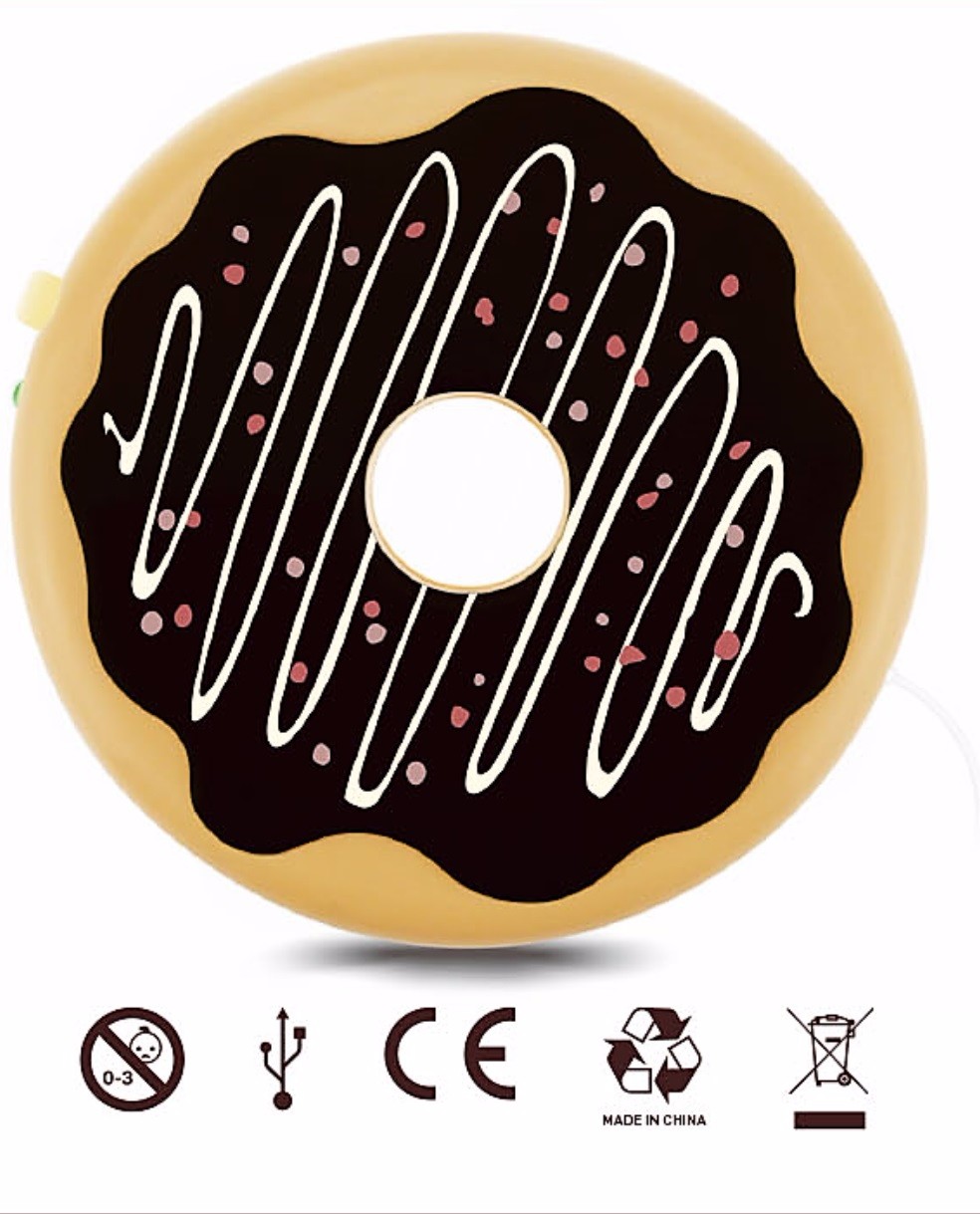 Creative doughnut USB thermos coaster, water cup heating plate, computer USB coffee thermos coaster details Picture