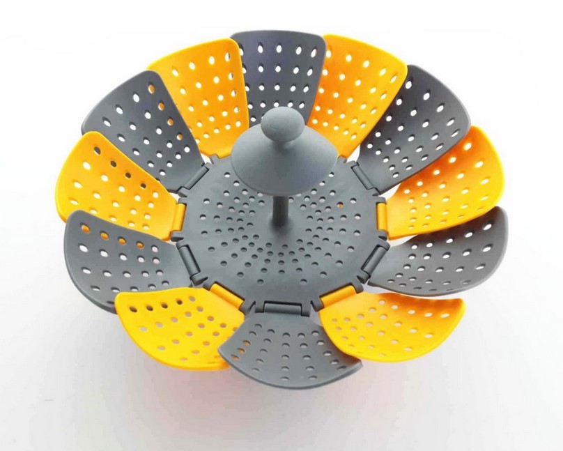 Creative wholesale simple folding basket portable plastic cooking tray plastic steamer