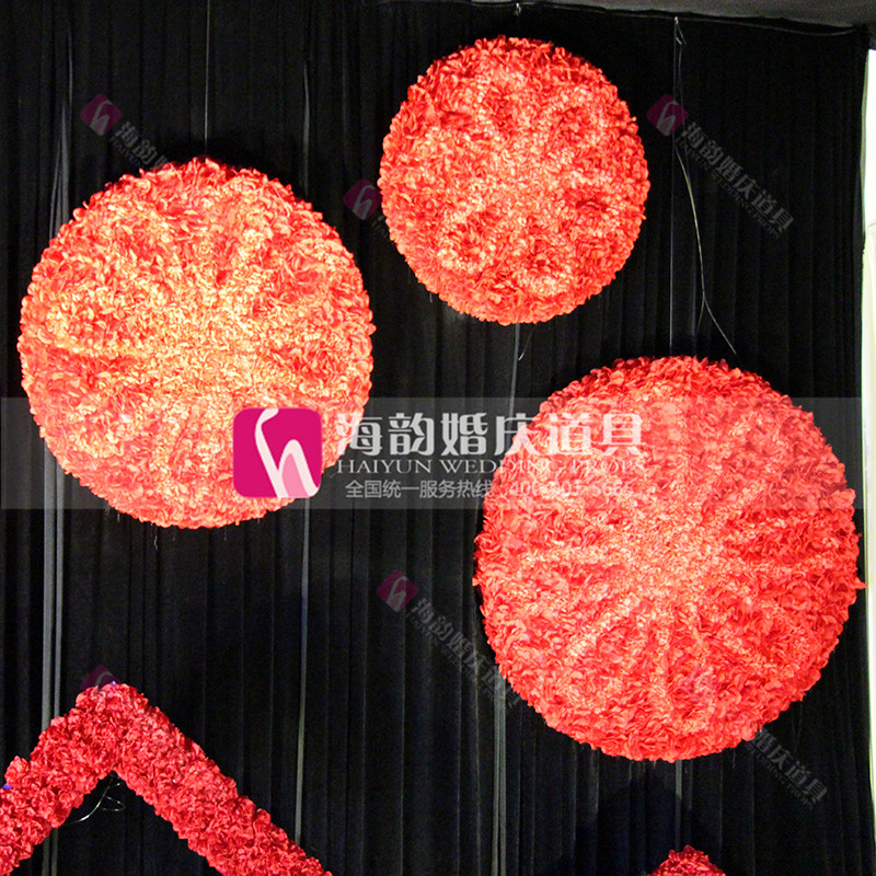 Yiwu Haiyun wedding props, wedding stage decoration, Chinese-style series arrangement, round flower plates Specification image