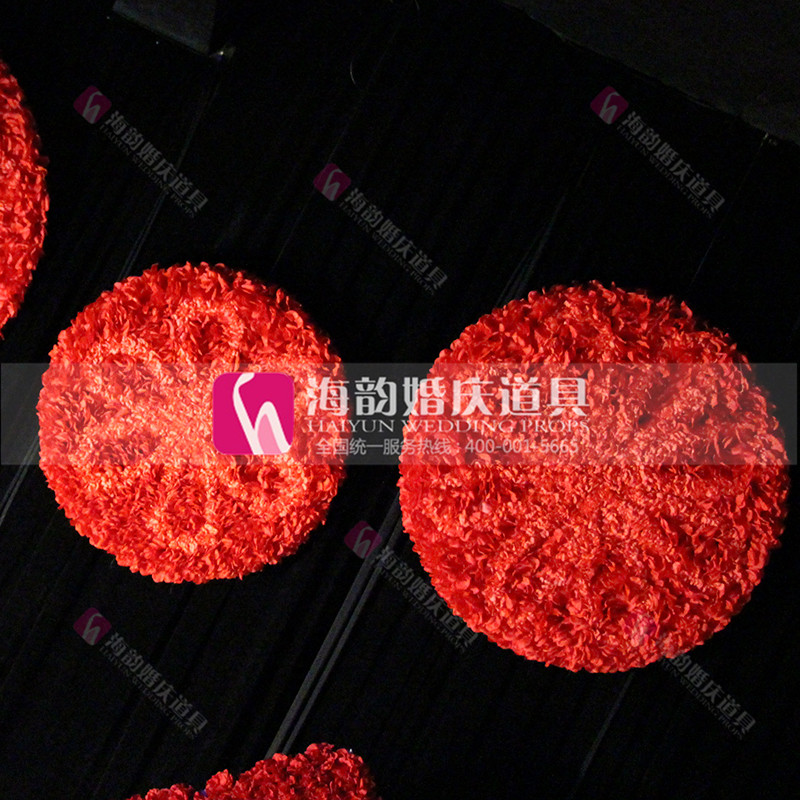 Yiwu Haiyun wedding props, wedding stage decoration, Chinese-style series arrangement, round flower plates details Picture