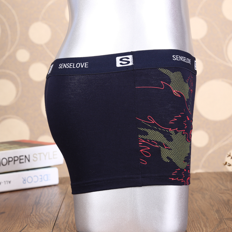 Gentlemen's Cotton Printed Briefs Boxers Are Comfortable And Breathable Specification drawing