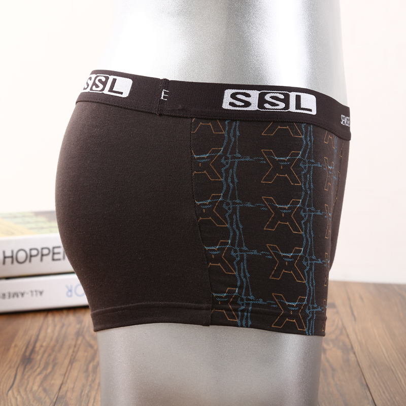 Shensley Men Cotton Boxers Boxers Multi-Color Option Specification drawing