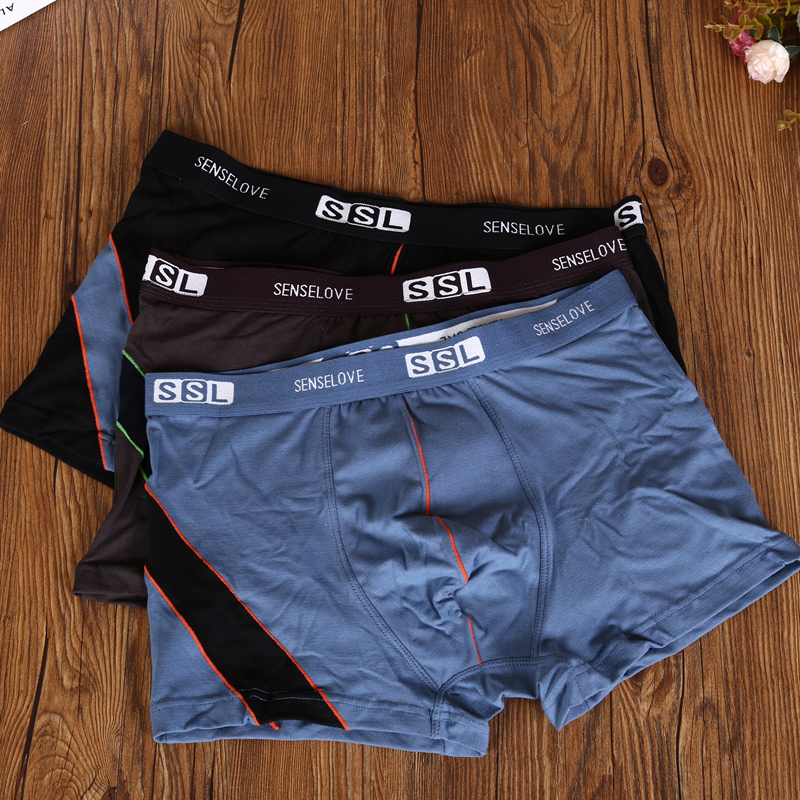 Shensley Men Simple And Comfortable Elastic Cotton Underwear Boxers Box