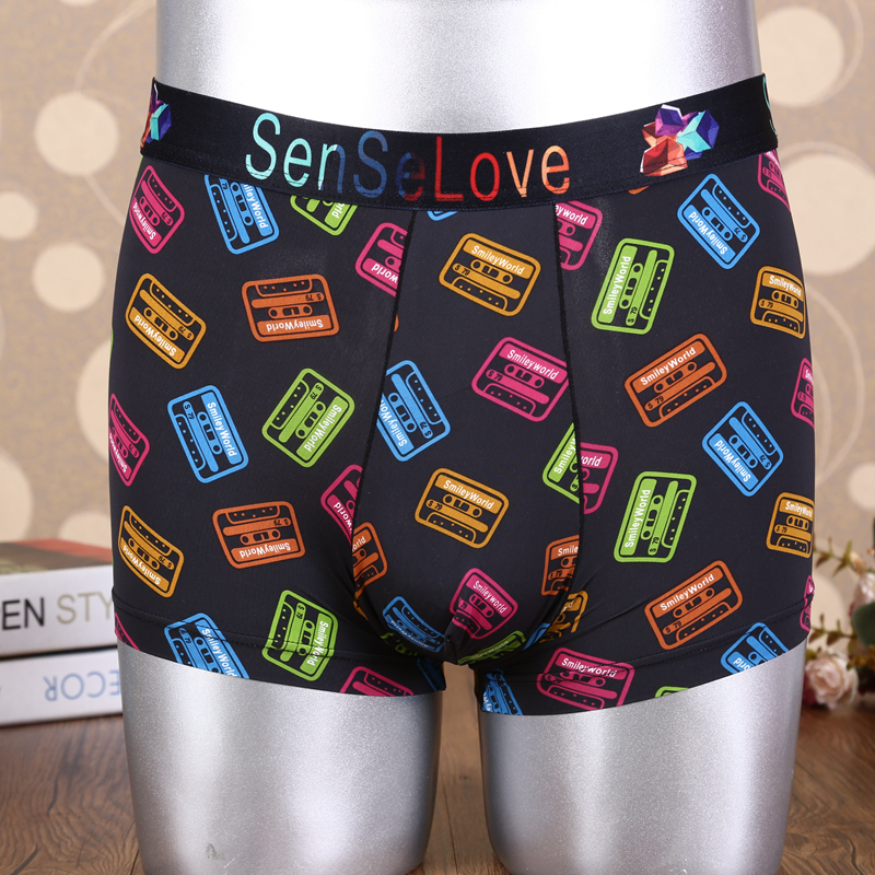 Sensley Men Color Ice Silk Underwear Boxers 1 Pair/Box details Picture