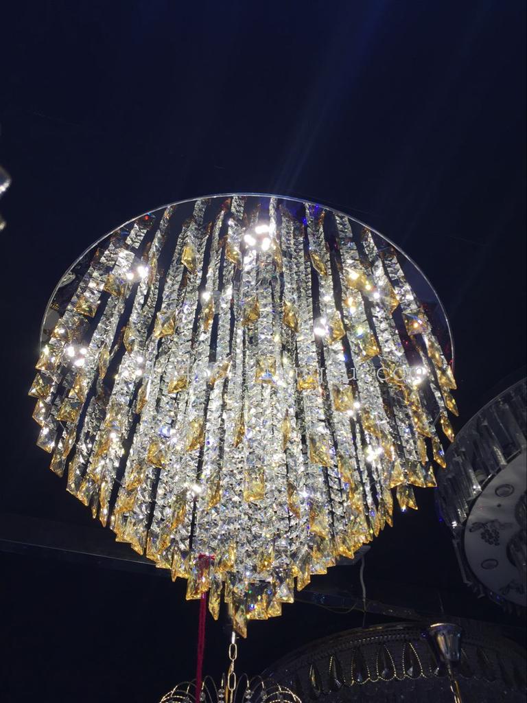 Manufacturer direct European warm square crystal lamp absorption dome light LED patch bedroom study living room lamp thumbnail