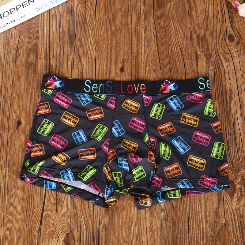 Sensley Men Color Ice Silk Underwear Boxers 1 Pair/Box