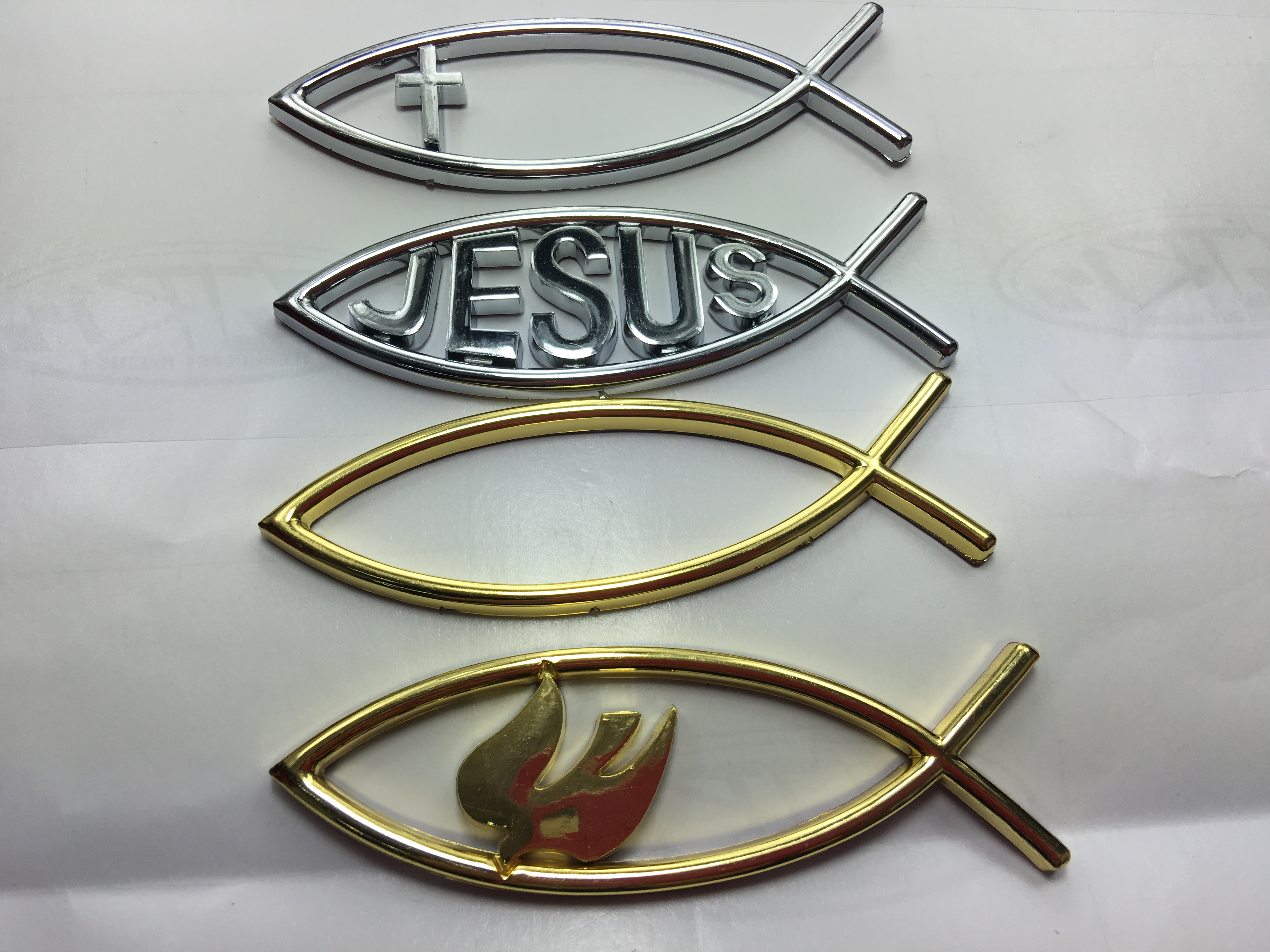 JESUS car patch fish car patch fish type electroplating 3D car patch electroplating animal car patch