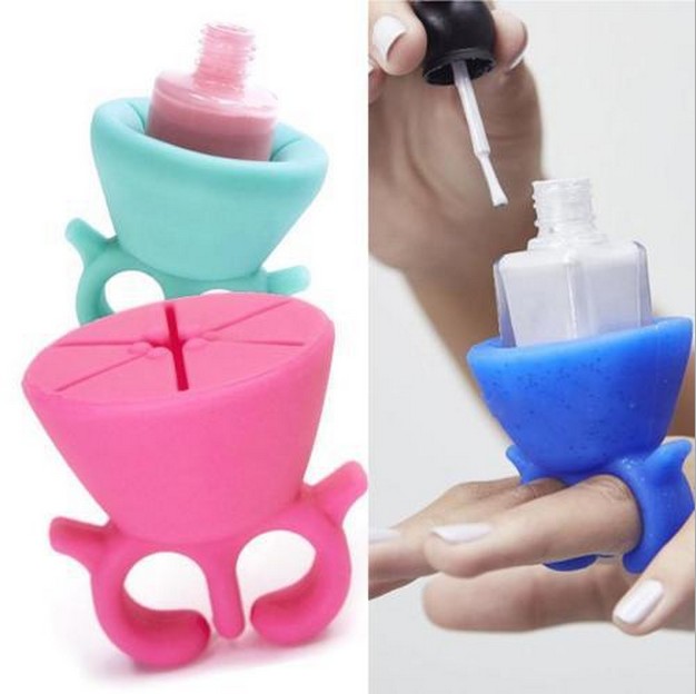 Nail oil bottle holder new wearable nail oil bottle holder finger silicone oil bottle holder