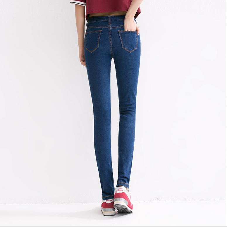 High-waisted jeans women's plus-size stretch shorts Korean version of nine-point pants slim pants