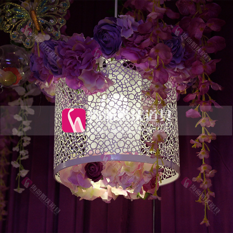 Haiyun wedding props, wedding decoration and arrangement, five pendant lamps No. 12 are arranged in the welcome area Specification image