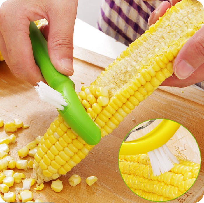Kitchen with cleaning brush corn grater corn stripper corn stripper grain remover