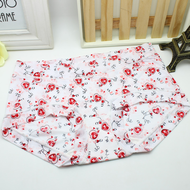 Women's Underwear Women's Summer Ice Silk Sexy Printed Mid-Waist Triangle Pants Ice Silk 6