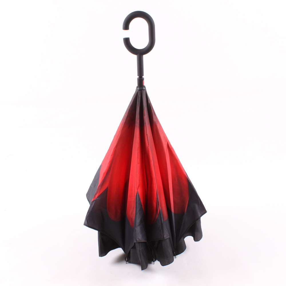 Reverse umbrella, double-layer hands-free creative umbrella, small Daisy sun protection car umbrella, Korean women and men advertising umbrella Application Scenario