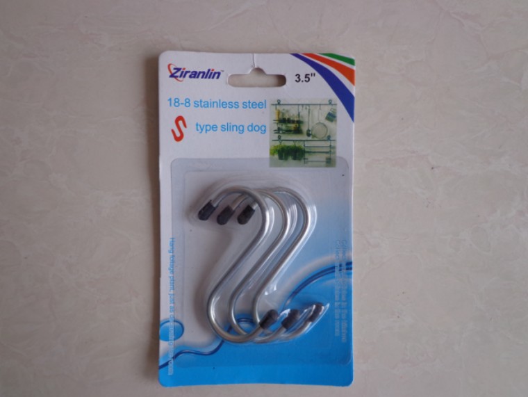 3pc3.5 inch S hook S hook 4mm thick iron rod manufacturing appearance galvanized and chrome plated