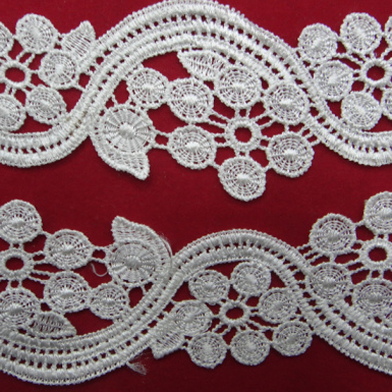 Lace accessories, lace clothing embroidery, water-soluble polyester barcode details Picture