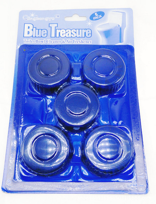 蓝泡泡洁厕灵洁厕宝强力去污垢马桶清洁除味杀菌生产加工5个/卡