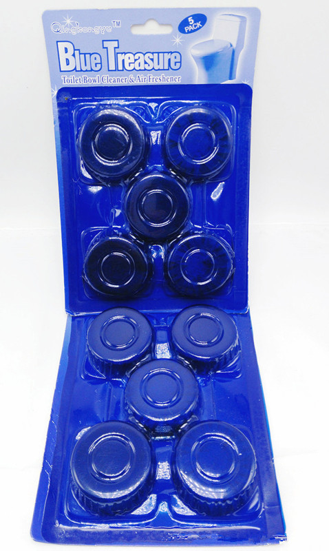 蓝泡泡洁厕灵洁厕宝强力去污垢马桶清洁除味杀菌生产加工5个/卡产品图