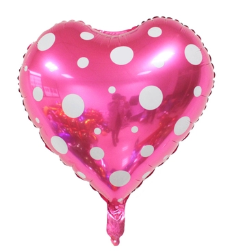 The new 18-inch heart-shaped polka dot aluminum foil helium balloon of "Xiu Bai Nian" is launched into the air as a hydrogen balloon details Picture