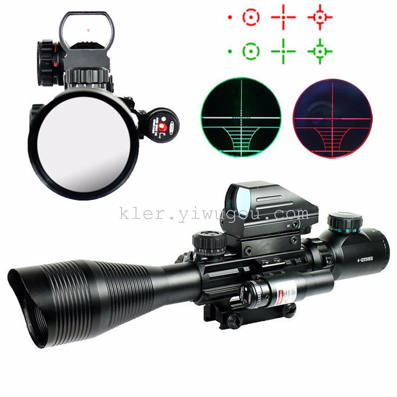 4-16 times holographic red laser 4-12x50E fishbone combined sight