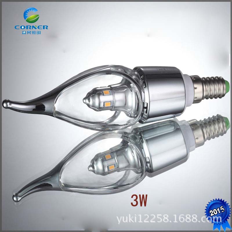 LED candle lamp LED bulb 3W5W E14 tapered tapered bulb