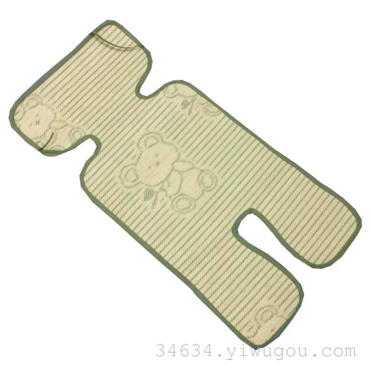 批发5点式婴儿推车席子凉席 童车亚麻草席 伞车凉垫藤席