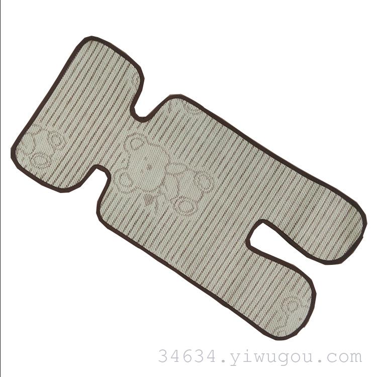 批发5点式婴儿推车席子凉席 童车亚麻草席 伞车凉垫藤席产品图