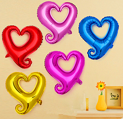 Simple 18-inch heart-shaped aluminum film balloon birthday party background wall decoration for wedding room decoration