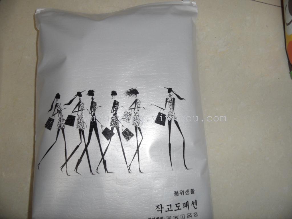 新款服装拉链袋现货4个规格一面压纹膜一面磨砂产品图