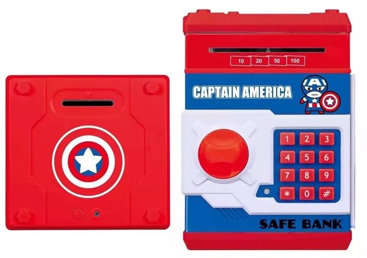 卡通ATM机自动卷入钱密码存钱罐仿真音效存取款机带验钞功能产品图