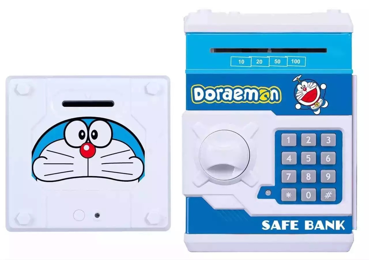 卡通ATM机自动卷入钱密码存钱罐仿真音效存取款机带验钞功能