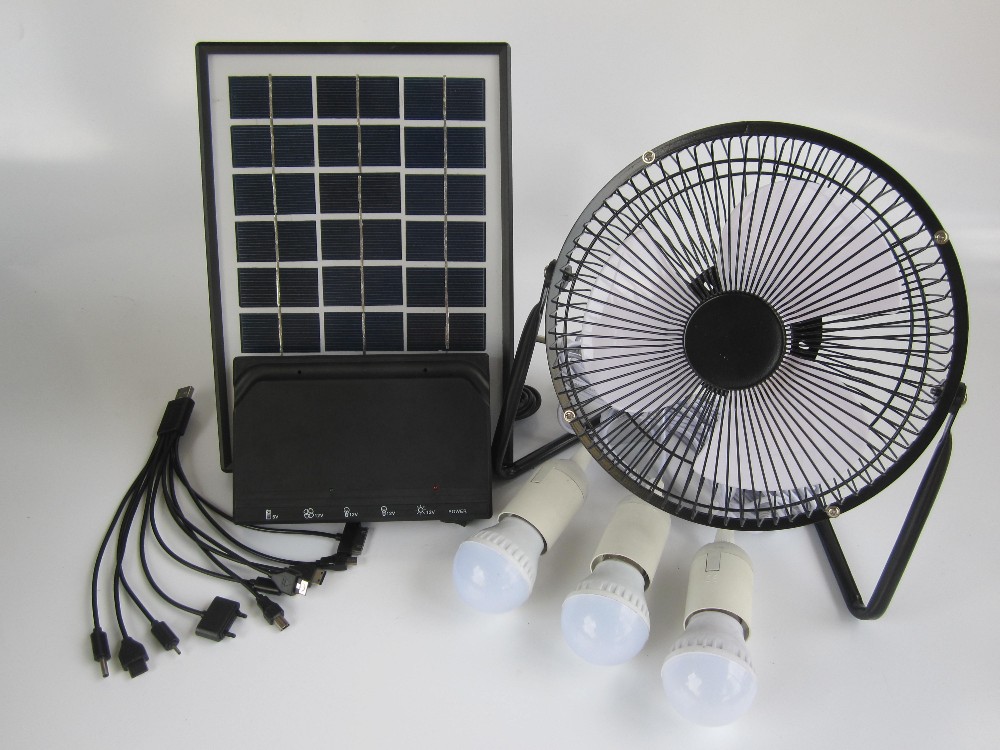 Solar lighting small system with DC fan 12V solar lamp