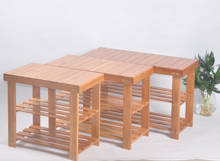 Bamboo shoe stool nanzhu shoe stool shoe rack storage stool thumbnail