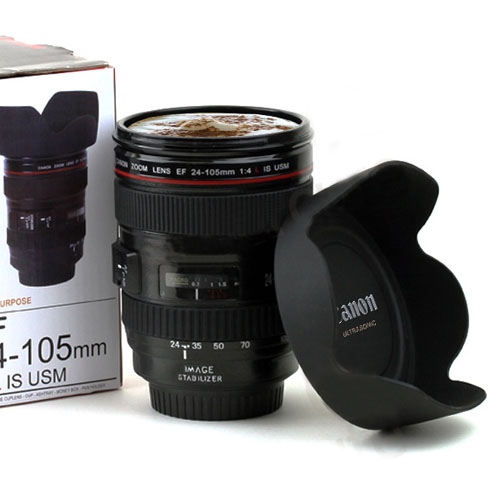 Creative Casual Cup, third-generation DSLR camera lens cup, Black Super cool and personalized water cup