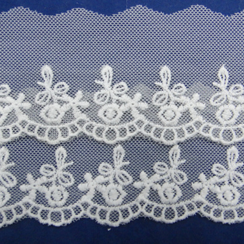Lace, mesh fabric, embroidery, cotton thread, water-soluble accessories details Picture