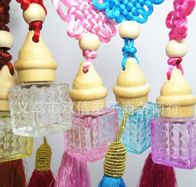 FMJ04-8ML正四方中国结汽车挂件/香水瓶/玻璃瓶细节图