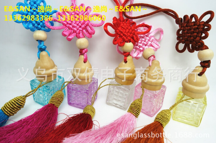 FMJ04-8ML正四方中国结汽车挂件/香水瓶/玻璃瓶