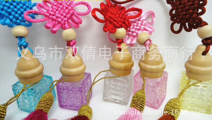 FMJ04-8ML正四方中国结汽车挂件/香水瓶/玻璃瓶产品图